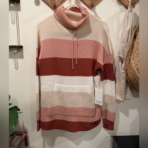 Carve designs cowl neck stripe sweater small